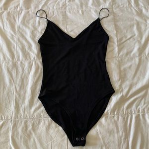 Forever21 black spaghetti strap bodysuit